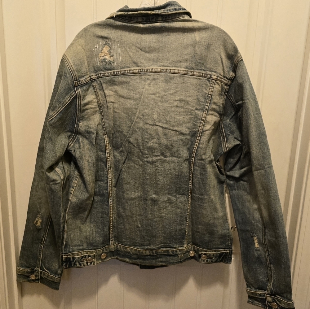 Embellish Blue Concat Denim Jacket - Picture 4 of 4